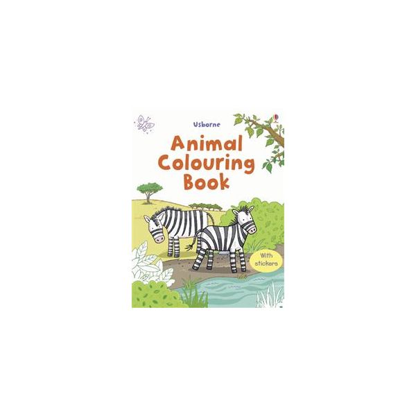 ANIMAL COLOURING BOOK: With Stickers