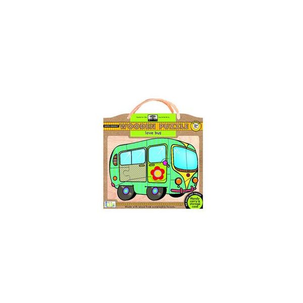 LOVE BUS: Green Start Wooden Puzzles, 14 Pieces