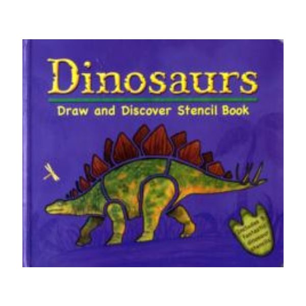 DINOSAURS STENCIL BOOK. Includes 5 fantastic din