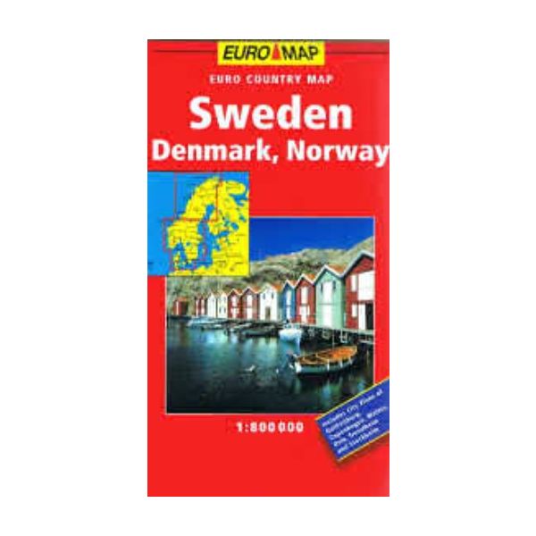 SWEDEN, DENMARK, NORWAY: GeoCenter Country Map.