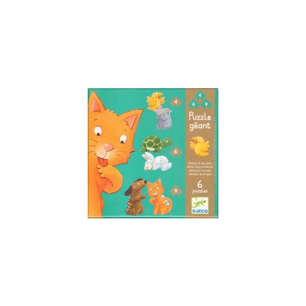 Пъзел Гигант Misty Grey & friends. 6 пъзела от п
