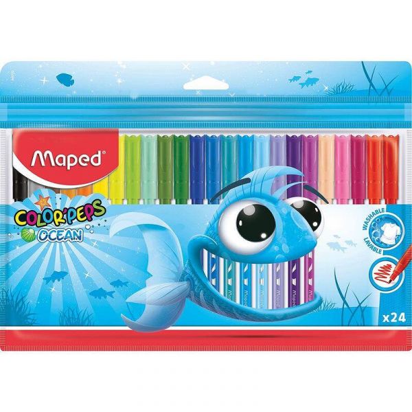 Флумастери Maped Color Peps Ocean LIFE 24 цвята. “Аргос Прима“