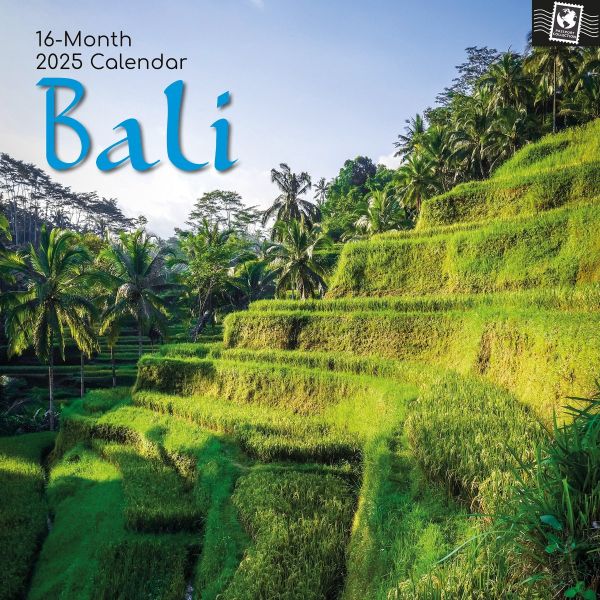 Bali 16-Month Square Wall Calendar 2025