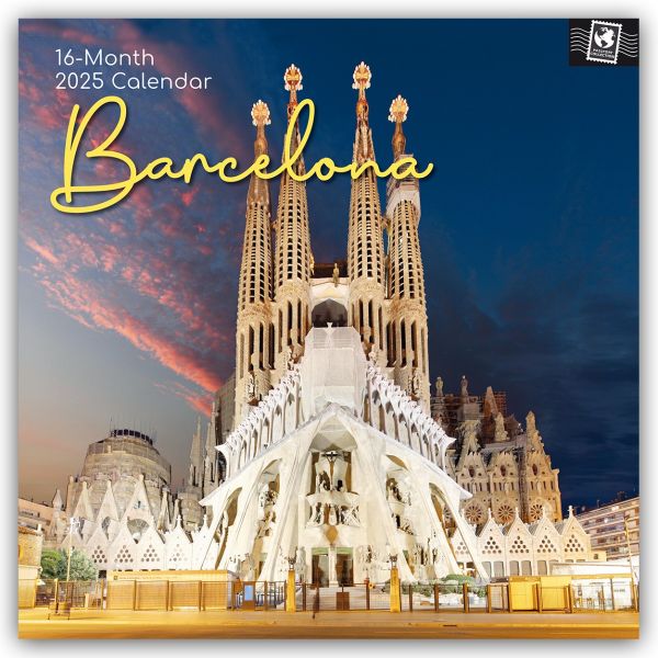 Barcelona 16-Month Square Wall Calendar 2025