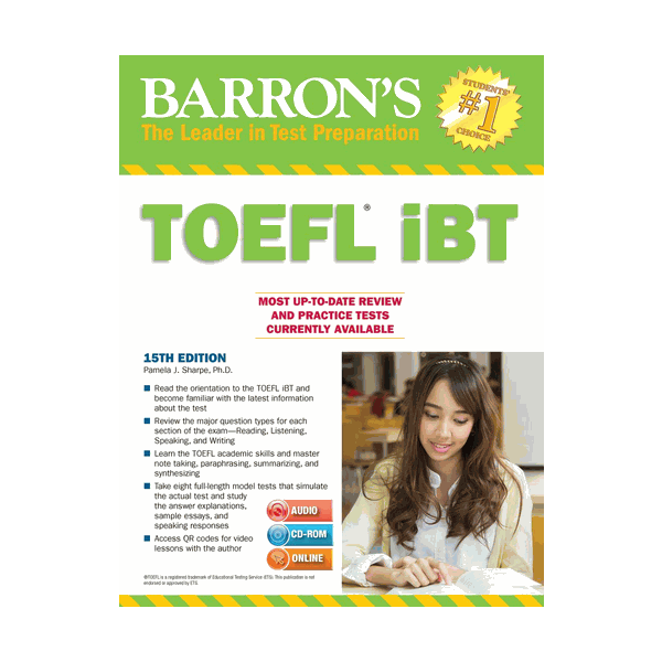 BARRON`S TOEFL iBT + CD-ROM AND MP3 AUDIO CD, 15th Edition