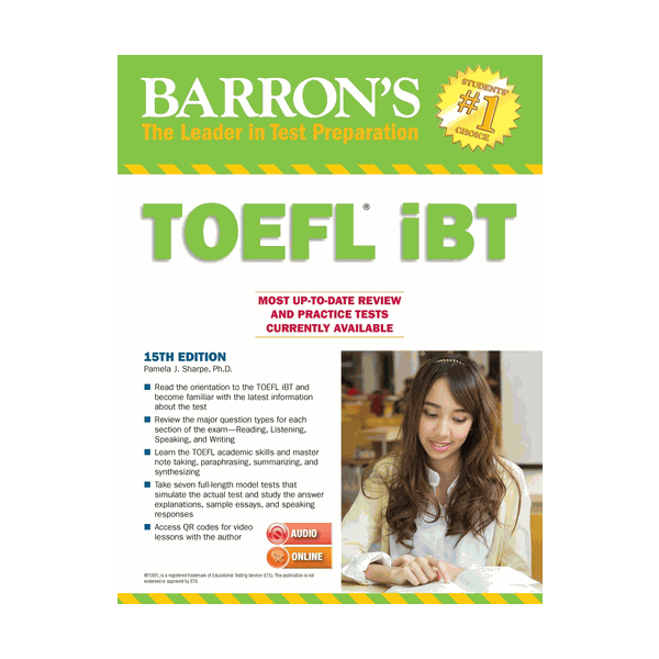 BARRON`S TOEFL iBT WITH MP3 AUDIO CD, 15th Edition