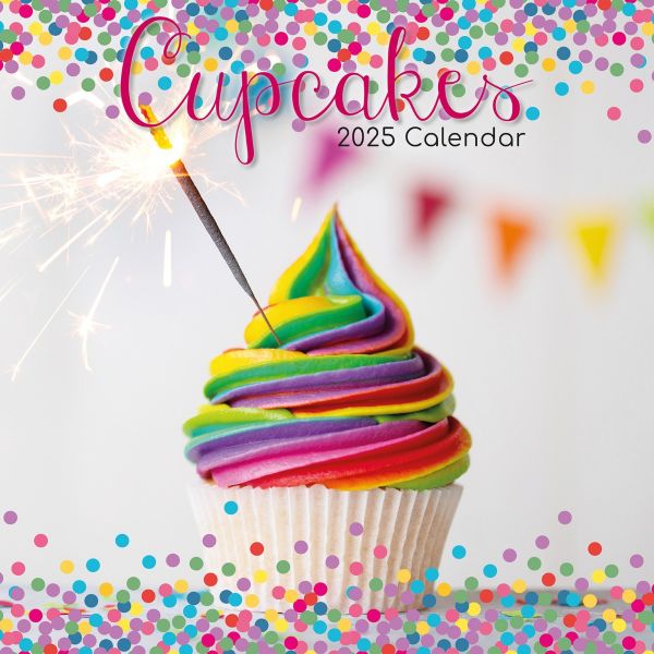 Cupcakes 16-Month Square Wall Calendar 2025