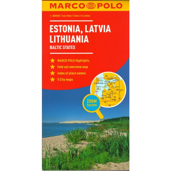 ESTONIA, LATVIA, LITHUANIA. “Marco Polo Map“