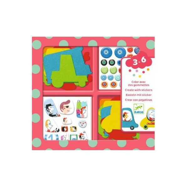 Комплект стикери направи коли I Love Cars. Възраст: 3-6 год. /DJ09051/, “Djeco“