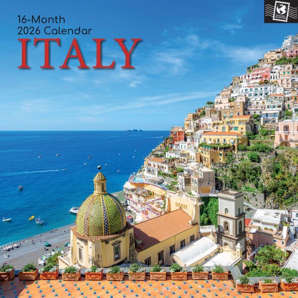Italy. 16-Month Square Wall Calendar 2026