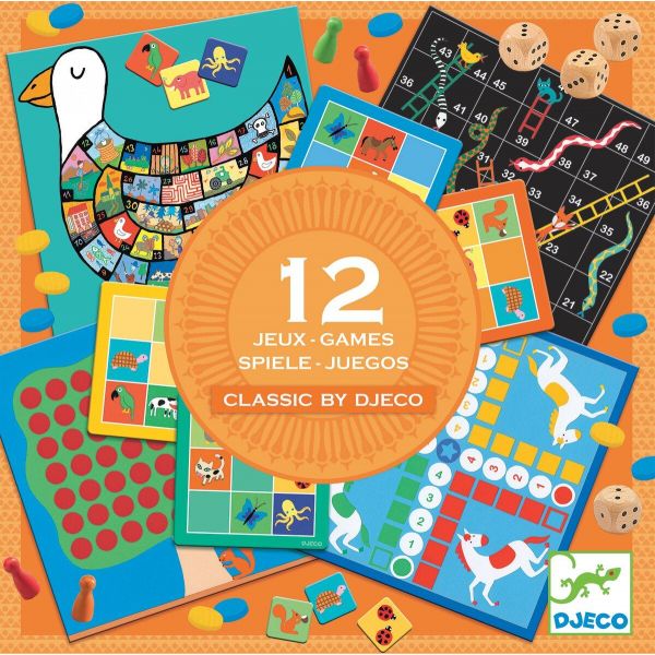 Kутия с 12 класически игри за деца. Възраст: 4+ год. /DJ05218/, “Djeco“