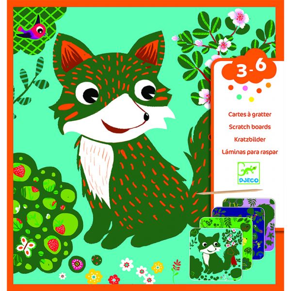 Комплект скреч карти Country Creatures. Възраст: 3-6 год. /DJ09093/, “Djeco“