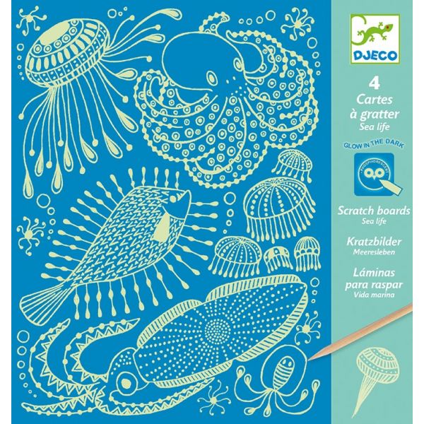 Комплект скреч карти Sea Life. Възраст: 6-11 год. /DJ09729/, “Djeco“