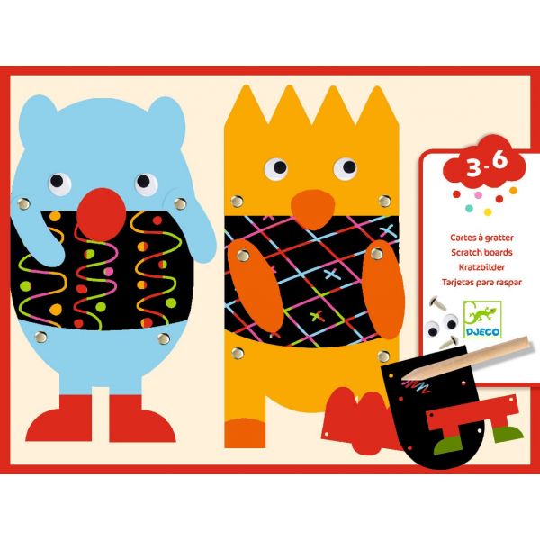 Комплект скреч карти Little Monsters. Възраст: 3-6 год. /DJ09090/, “Djeco“