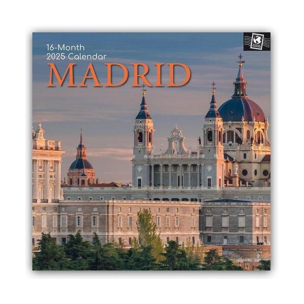 Madrid 16-Month Square Wall Calendar 2025