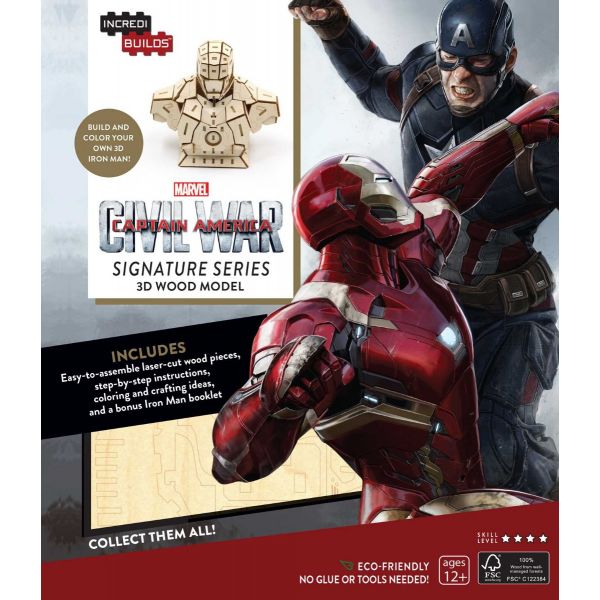 MARVEL`S CAPTAIN AMERICA CIVIL WAR: IRON MAN SIGNATURE SERIES 3D WOOD MODEL