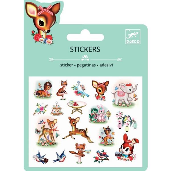 Мини стикери Vintage Animals. /DJ09778/, “Djeco“
