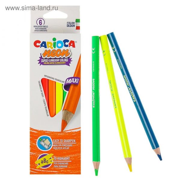 Моливи CARIOCA NEON MAXI 6 цвята