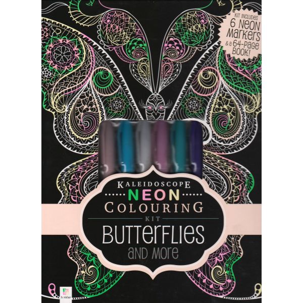 NEON COLOURING KIT: Butterflies and More. “Kaleidoscope“