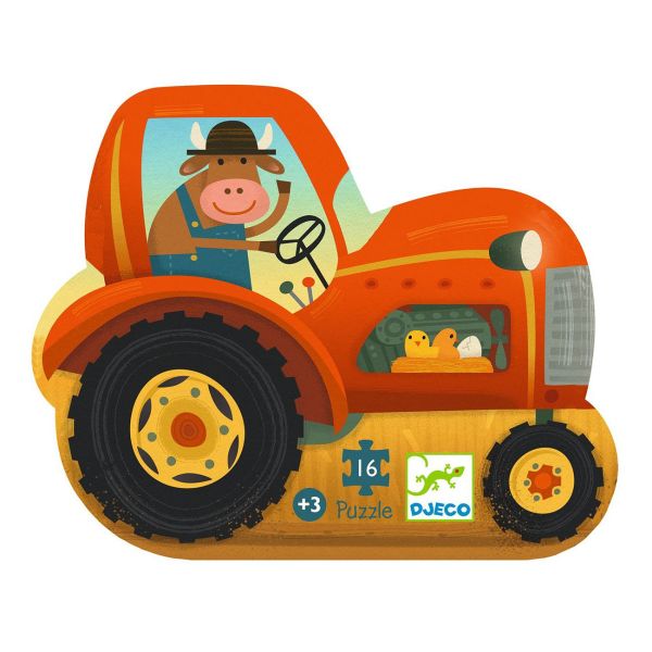 Пъзел трактор, 16 части. Възраст: 3+ год. /DJ07275/