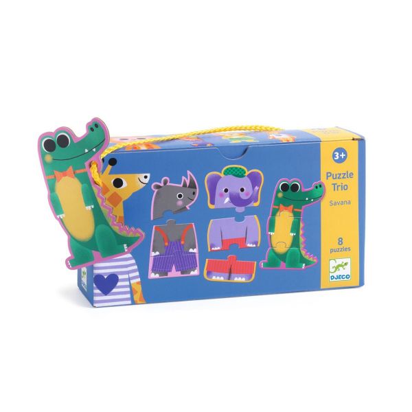 Пъзел трио: Савана, 8 пъзела. Възраст: 3+ год. /DJ08242/