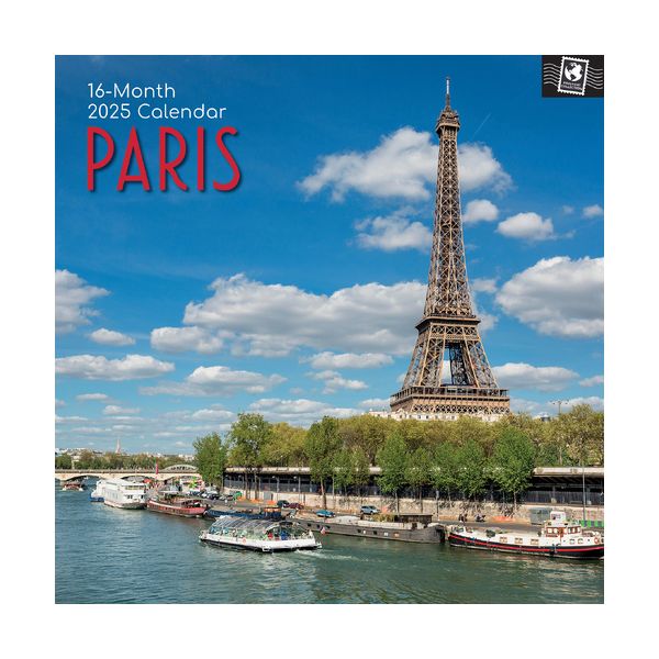 Paris 16-Month Square Wall Calendar 2025