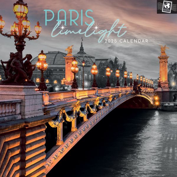 Paris Limelight 16-Month Square Wall Calendar 2025
