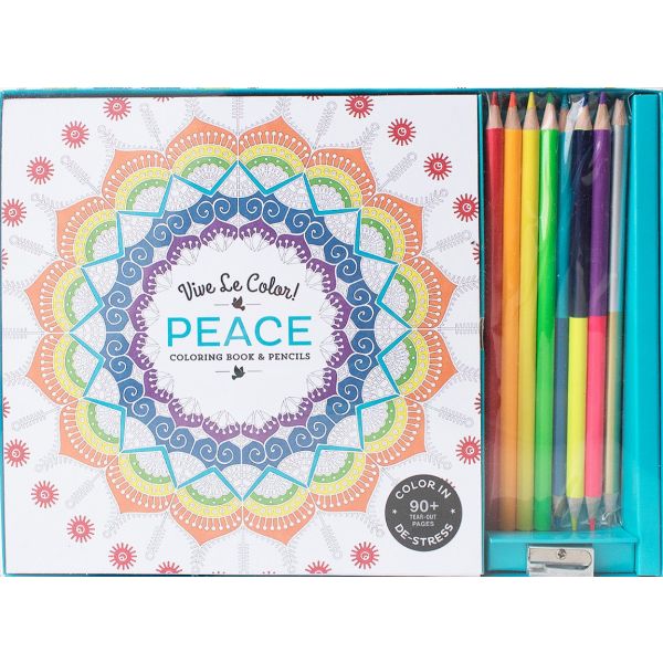 PEACE. “Vive le Color!“: Coloring Book and Pencils
