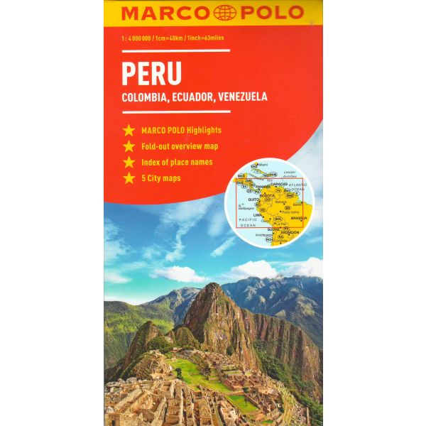 PERU, COLOMBIA, VENEZUELA. “Marco Polo Map“