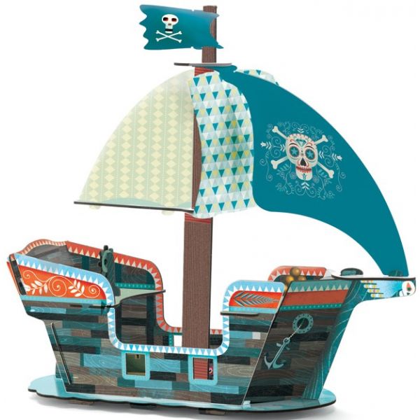 Pirate Boat Картон 3D. Възраст: 4+ год. /DJ07709/, “Djeco“