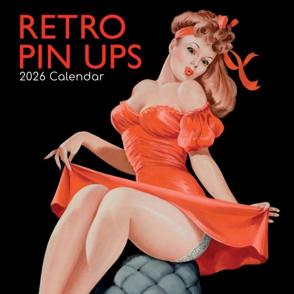 Retro Pin Ups. 16-Month Square Wall Calendar 2026