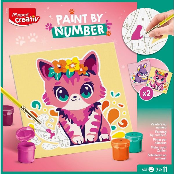 Рисуване по номера Maped Creativ, коте/зайче