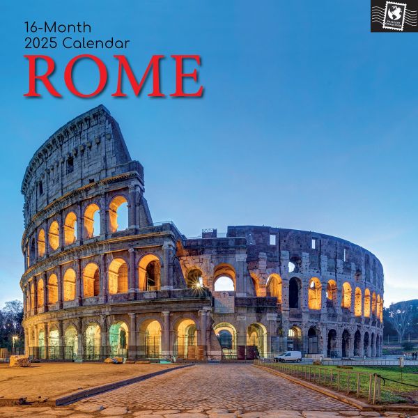 Rome 16-Month Square Wall Calendar 2025
