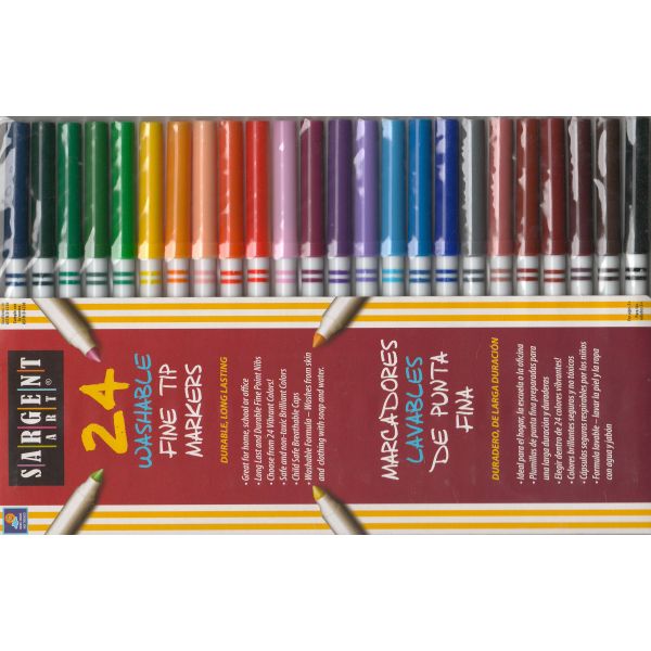 SARGENT ART 24 WASHABLE FINE TIP MARKERS