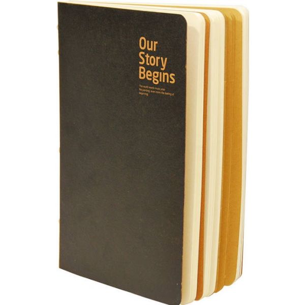 Скицник Our Story две лица 14/21 110 л., крафт/черен