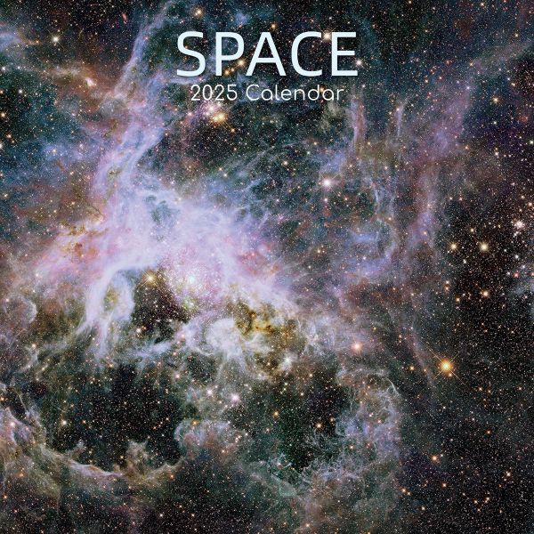 Space 16-Month Square Wall Calendar 2025