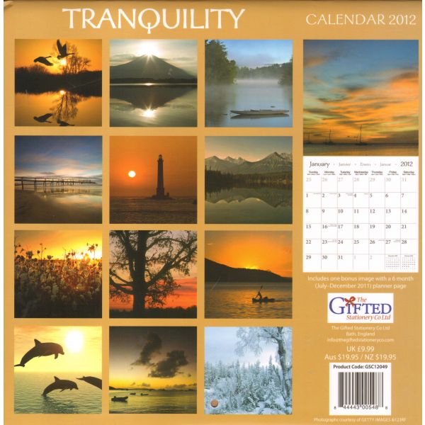 TRANQUILITY 2012. /стенен календар/