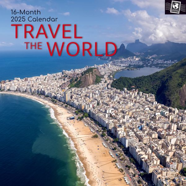 Travel the World 16-Month Square Wall Calendar 2025