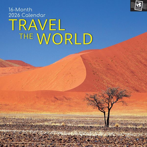 Travel the World. 16-Month Square Wall Calendar 2026