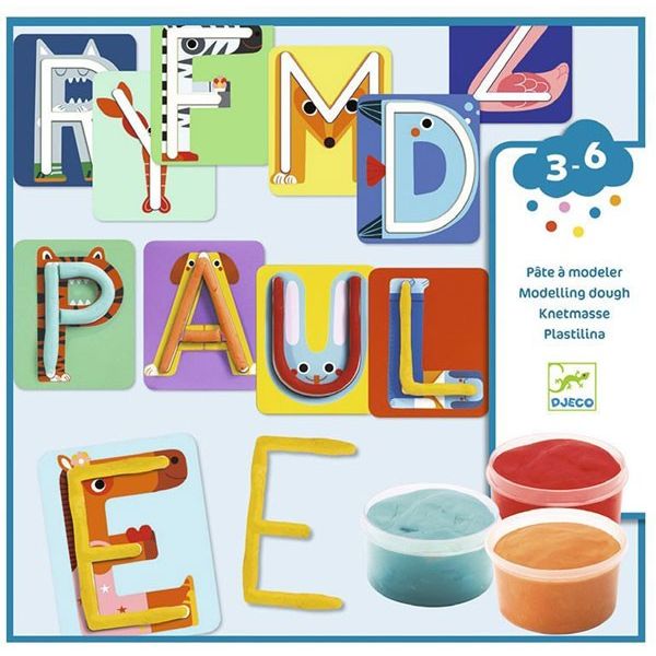 Комплект направи букви с пластилин. Възраст: 3-6 год. /DJ09892/, “Djeco“