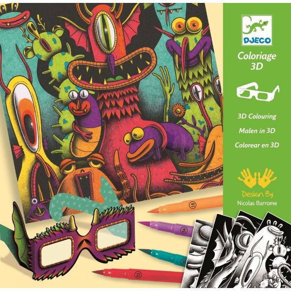 Комплект за рисуване 3D Funny Freaks. Възраст: 7-13 год. /DJ08651/, “Djeco“