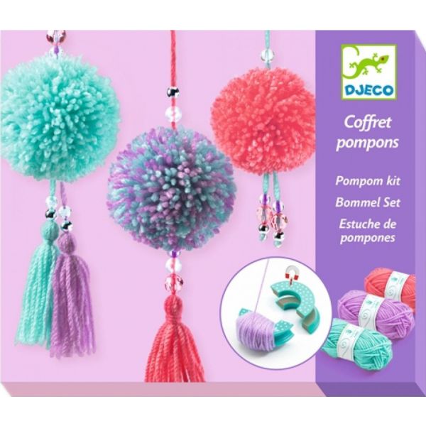 Комплект за тъкане Pendant Pompoms. Възраст: 7-13 год. /DJ09835/, “Djeco“