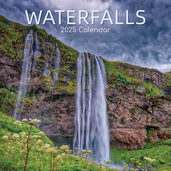 Waterfalls 16-Month Square Wall Calendar 2025