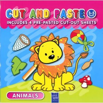 CUT AND PASTE: ANIMALS. Includes 4 pre-pasted cu