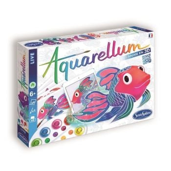 Комплект за оцветяване с акварелни бои с 3D ефект морски животни. Възраст: +6 год. /6702/, “Sentosphere“
