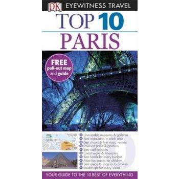 TOP 10 PARIS. “DK Eyewitness Travel“,  with map