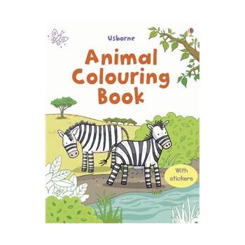 ANIMAL COLOURING BOOK: With Stickers