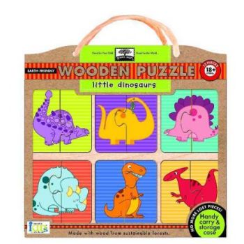 WOODEN PUZZLE: Little Dinosaurs  (12 Pieces)