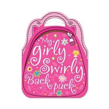MY GIRLY SWIRLY BACKPACK. “Shaped Sticker Books“