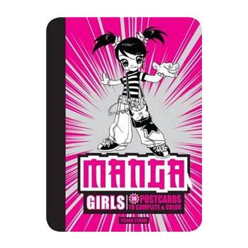 MANGA GIRLS: 30 Postcards To Complete And Color